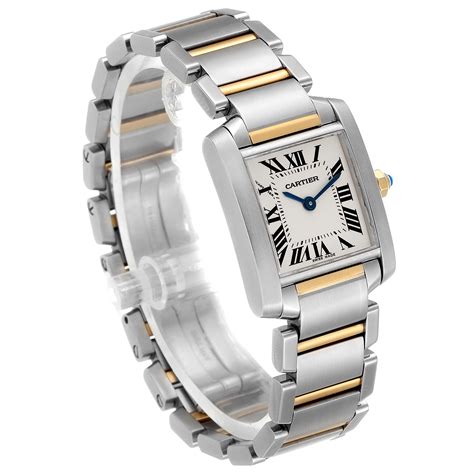 two tone cartier tank watch.